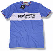 View Item Lambretta Mod 60's Retro Zip Up Cycling Sports S/S T Shirt Blue
